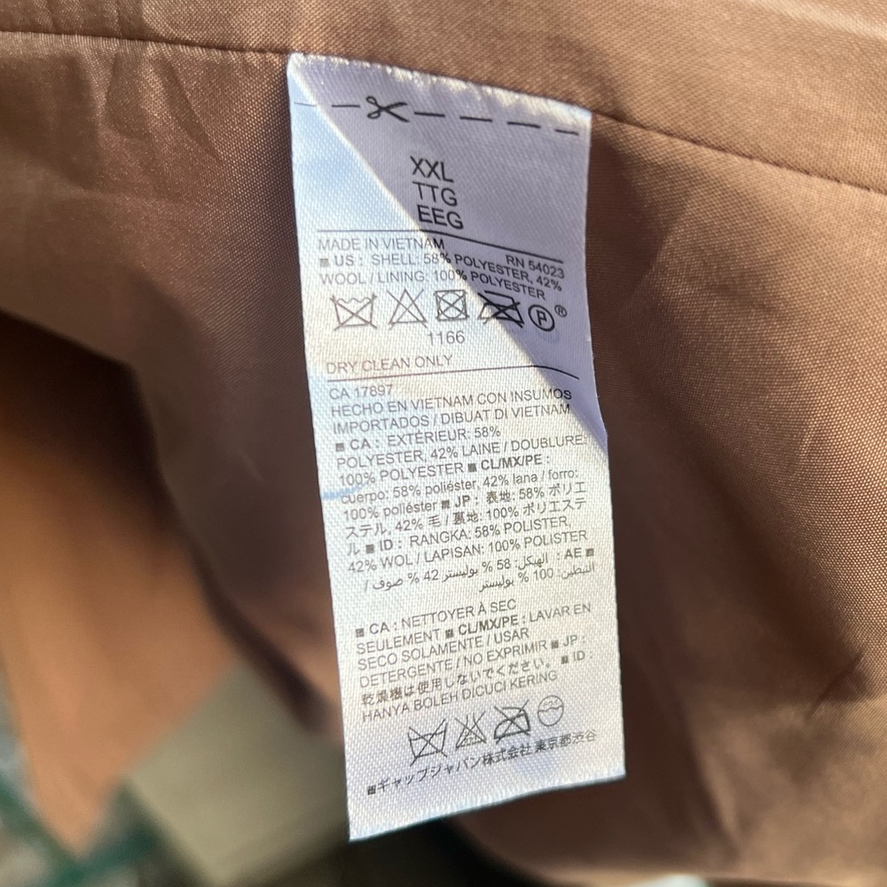 π Old Navy Camel Double-Breasted Peacoat Jacket XXL Classic Warm Wool Blend Coat - Picture 14 of 15